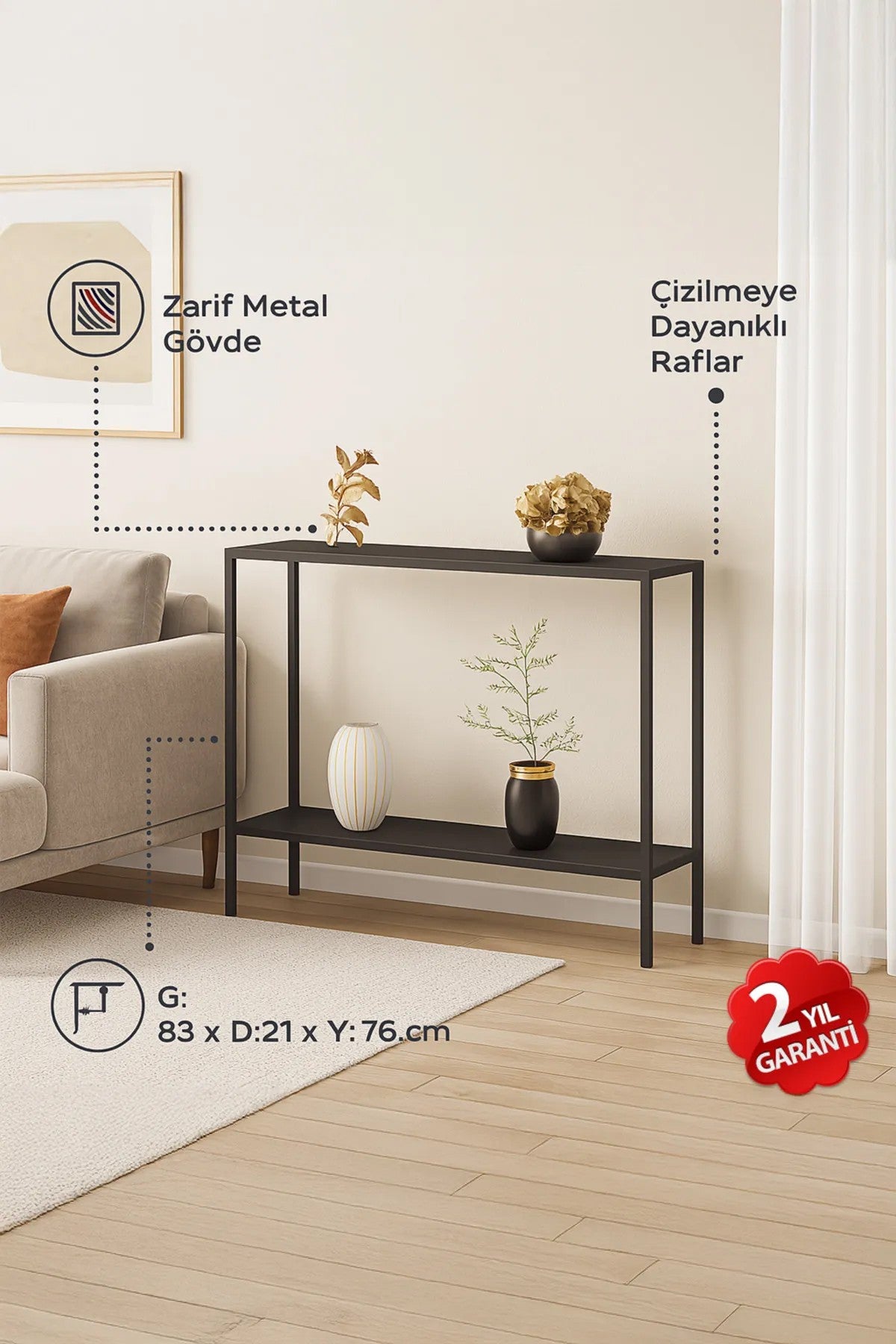 Küba Console Table 83Cm by Politano
